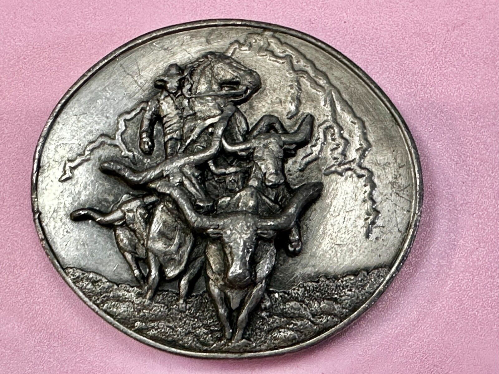 The Cattle Drive Vintage  1991 Belt Buckle by Arroyo Grande Buckle Co.