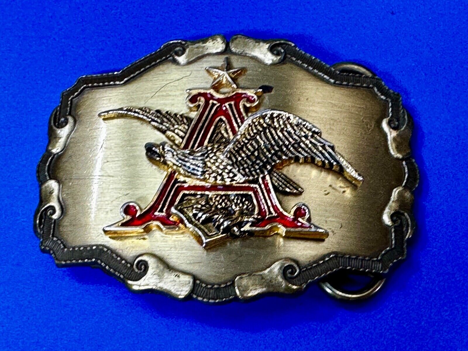 Anheuser-Busch Eagle Beer Co Vintage Western Framed Belt Buckle by Rain-Tree