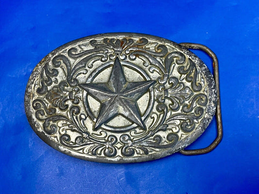Vintage 1993 Western Star And Flower Swirl - Great American Belt Buckle Co