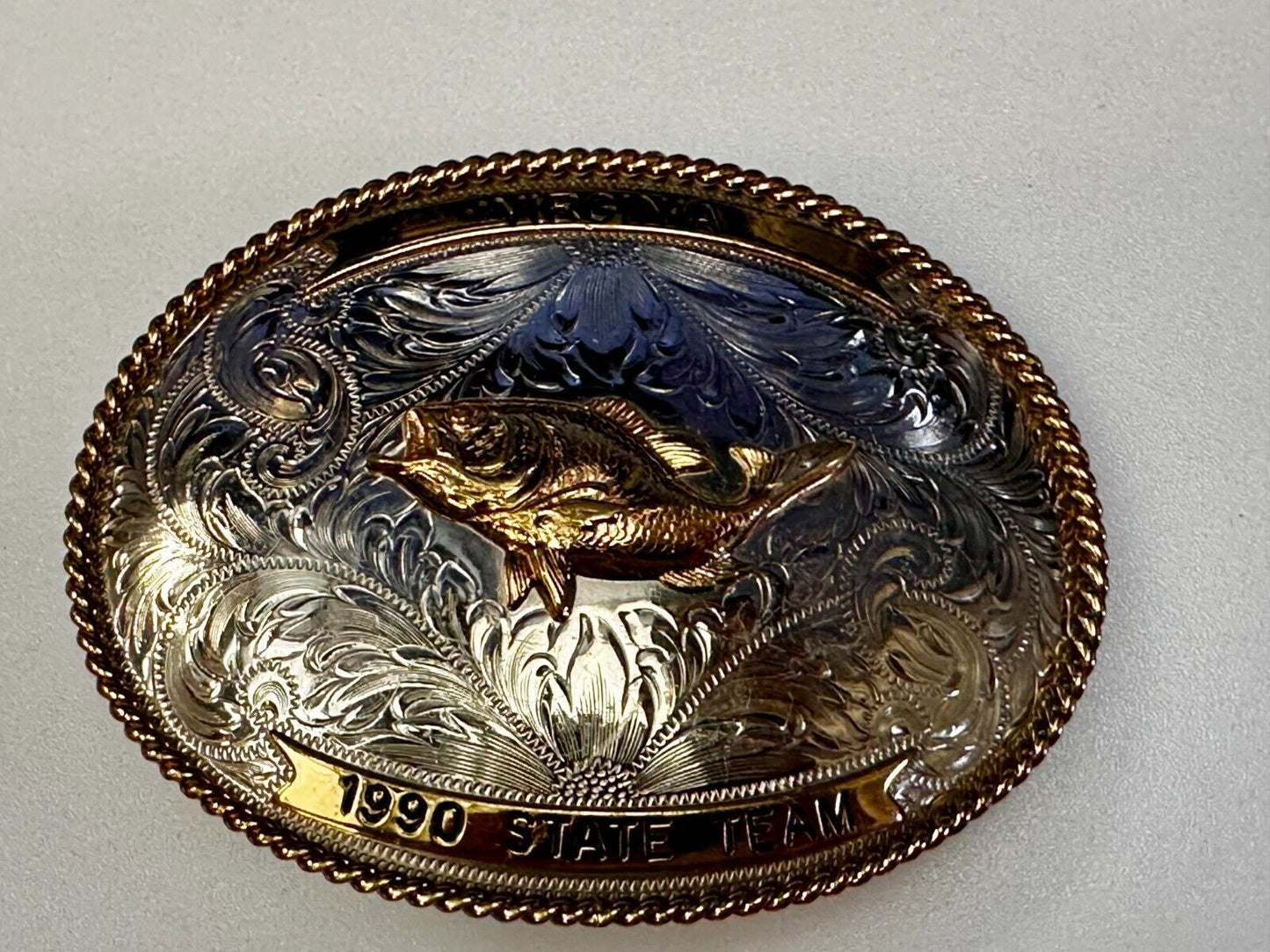VA State Mr. Bass Fishing Clayton Lake Trophy Montana Silversmiths Belt Buckle