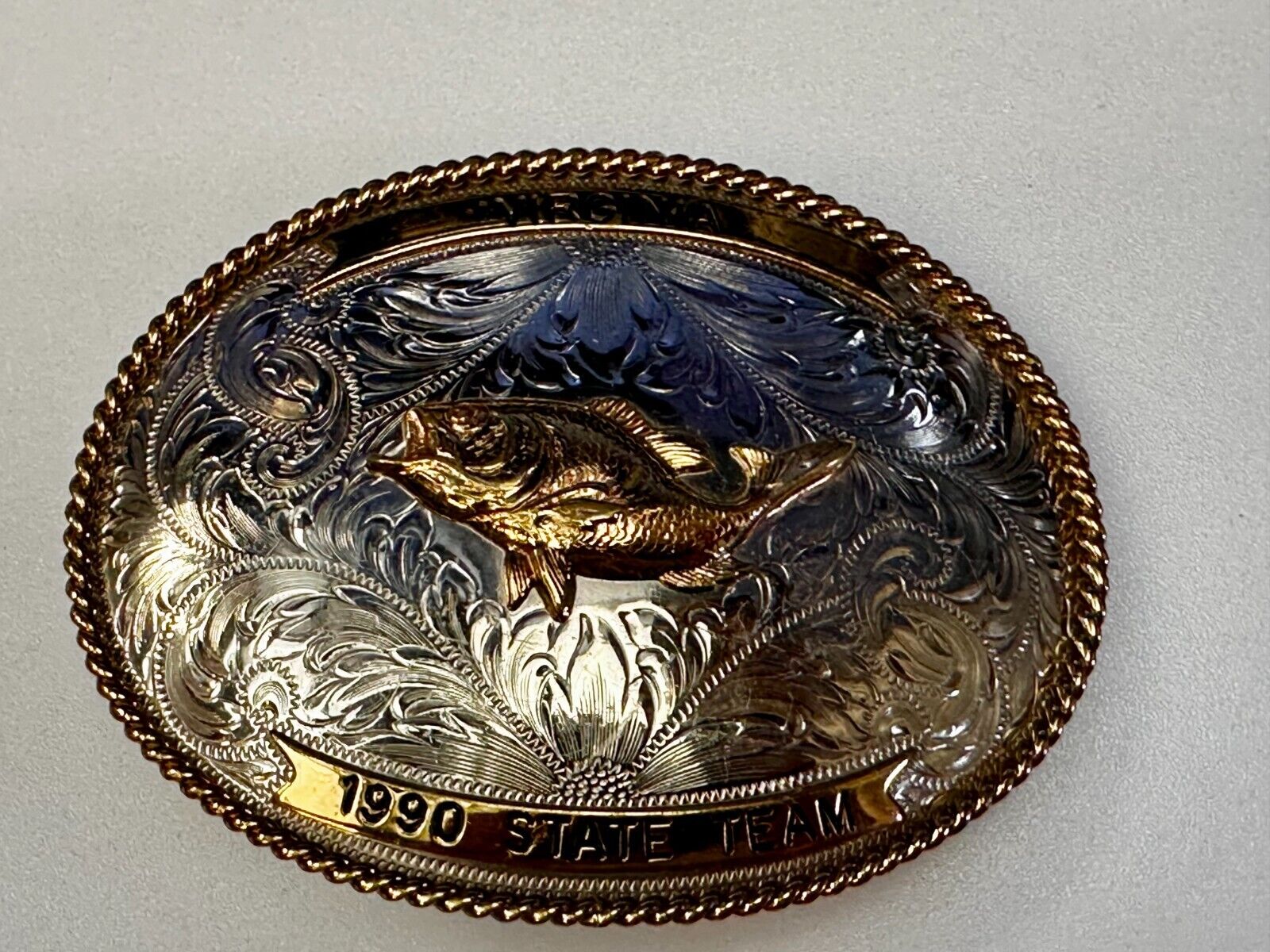 VA State Mr. Bass Fishing Clayton Lake Trophy Montana Silversmiths Belt Buckle