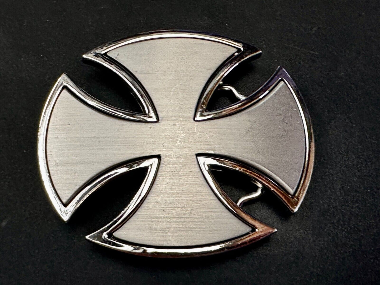 Celtic Maltese Iron Crusader Cross Religion Silver Color Cutout Punk Belt Buckle