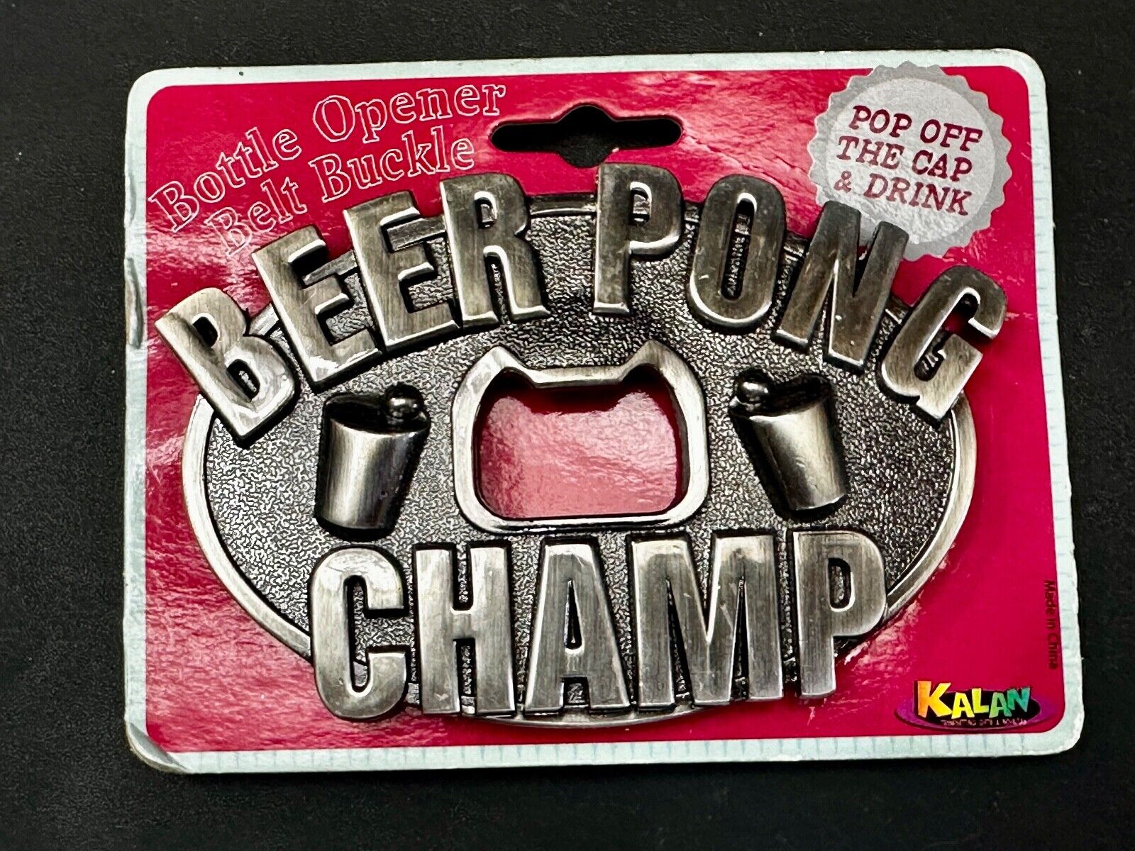 Beer Pong Champ - NOS Kalan Bottle Opener & Belt Buckle - Perfect pick up Line!