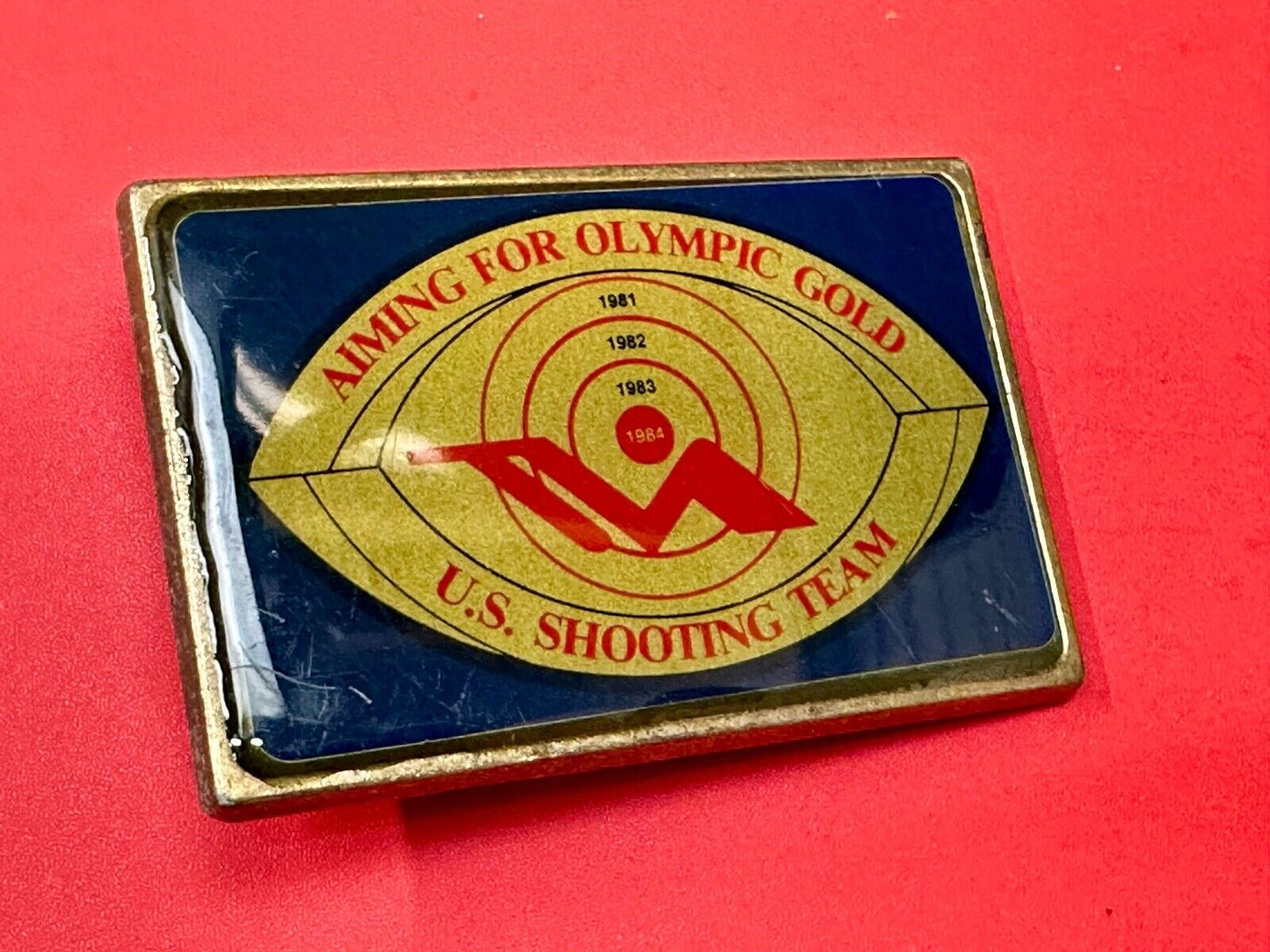 Aiming for Olympic gold - Los Angeles 1984 US shooting Team belt buckle