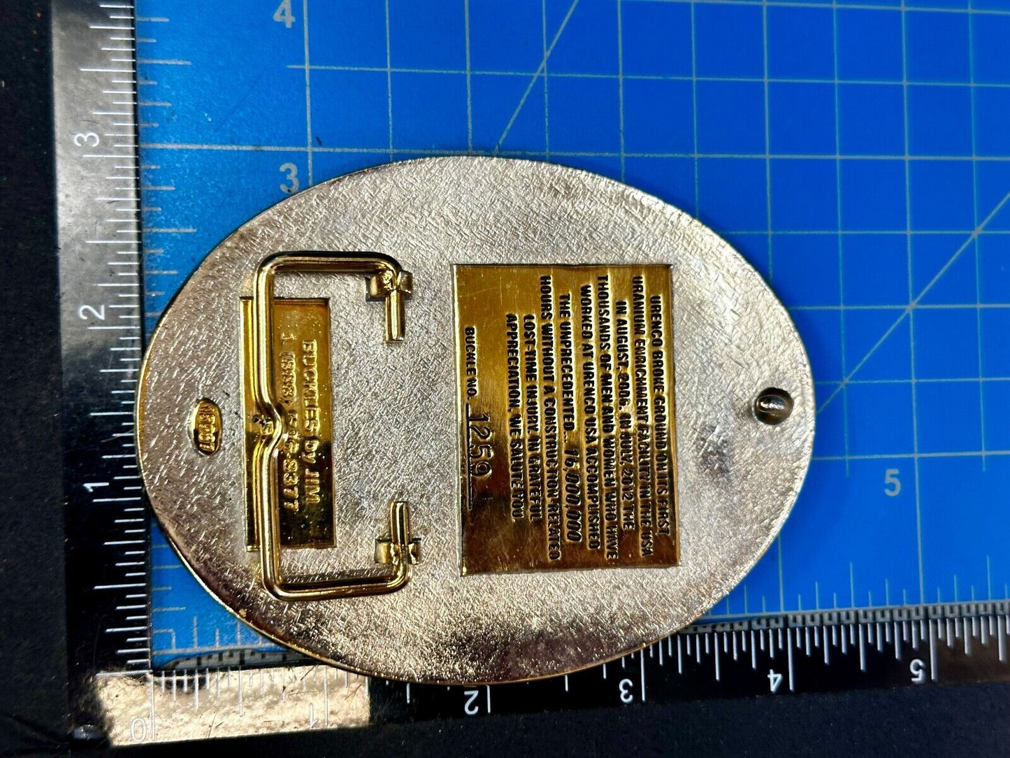 URENCO USA New Mexico  No Loss Time Injuries 16 Million Hours Belt Buckle by JIM
