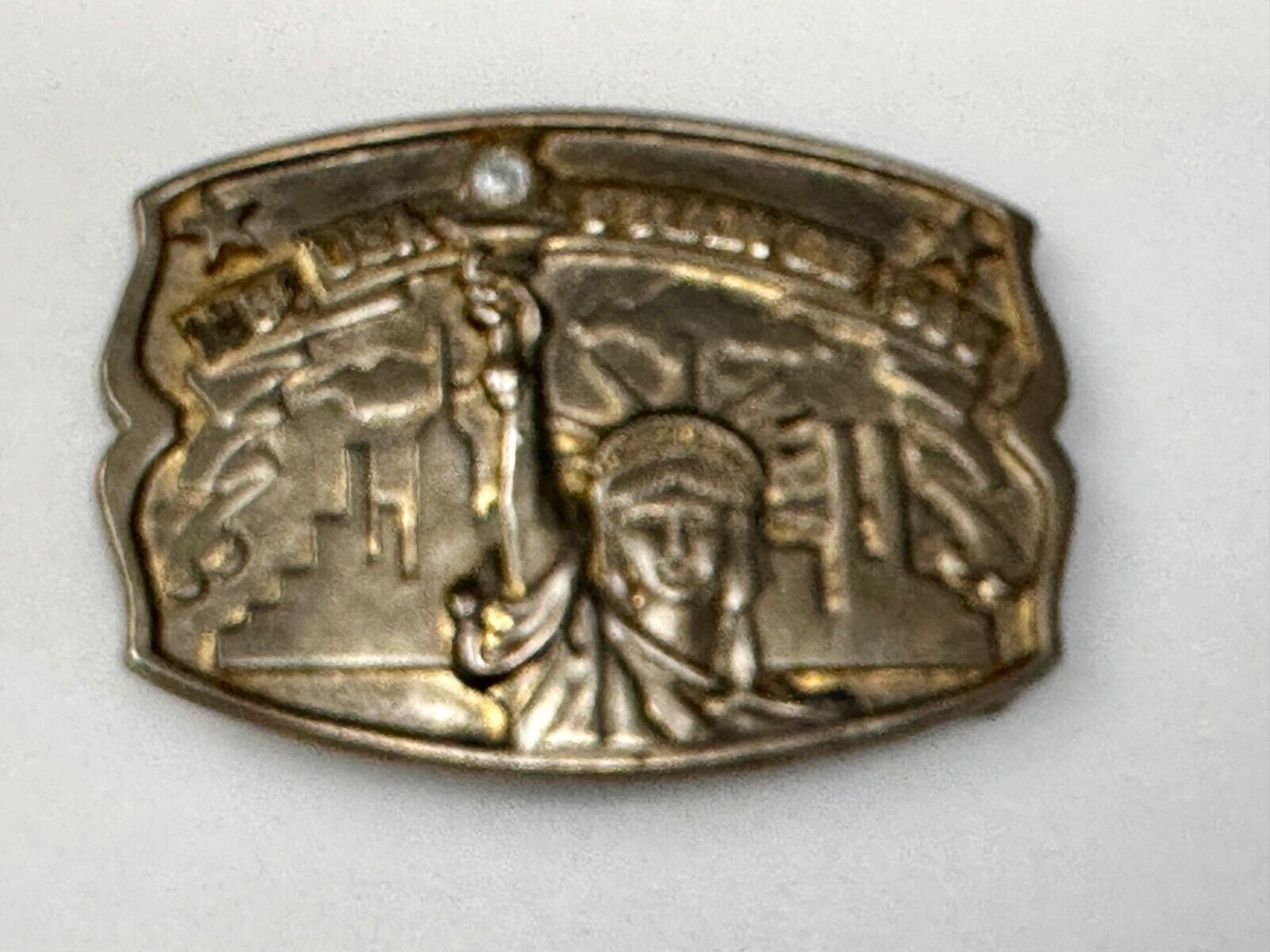 1886-1986 USA FRANCE Statue of Liberty belt buckle - Hammond Mint Commemorative