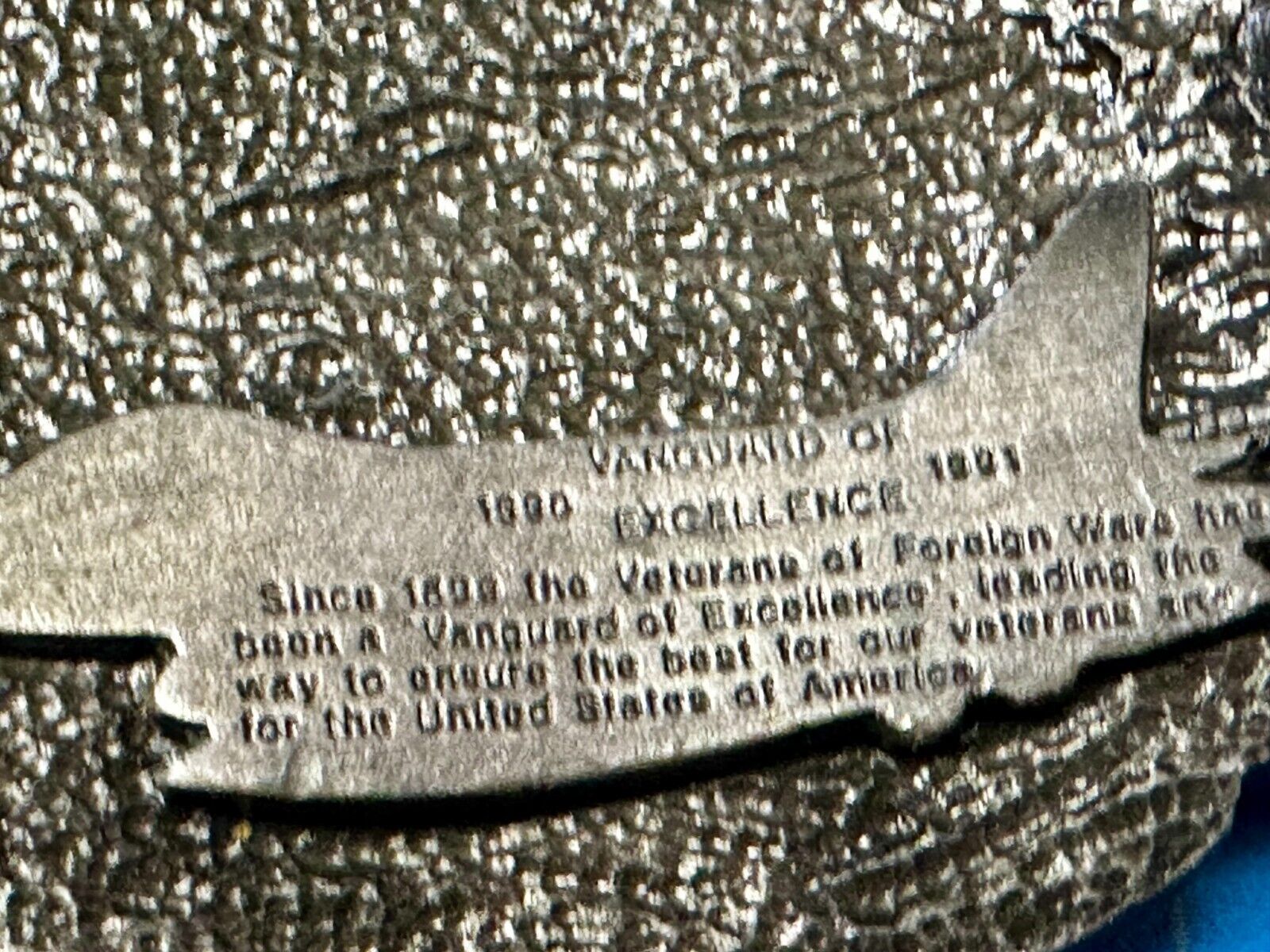 Vanguard of Excellence Veterans of Foreign Wars VFW 1990's Belt Buckle