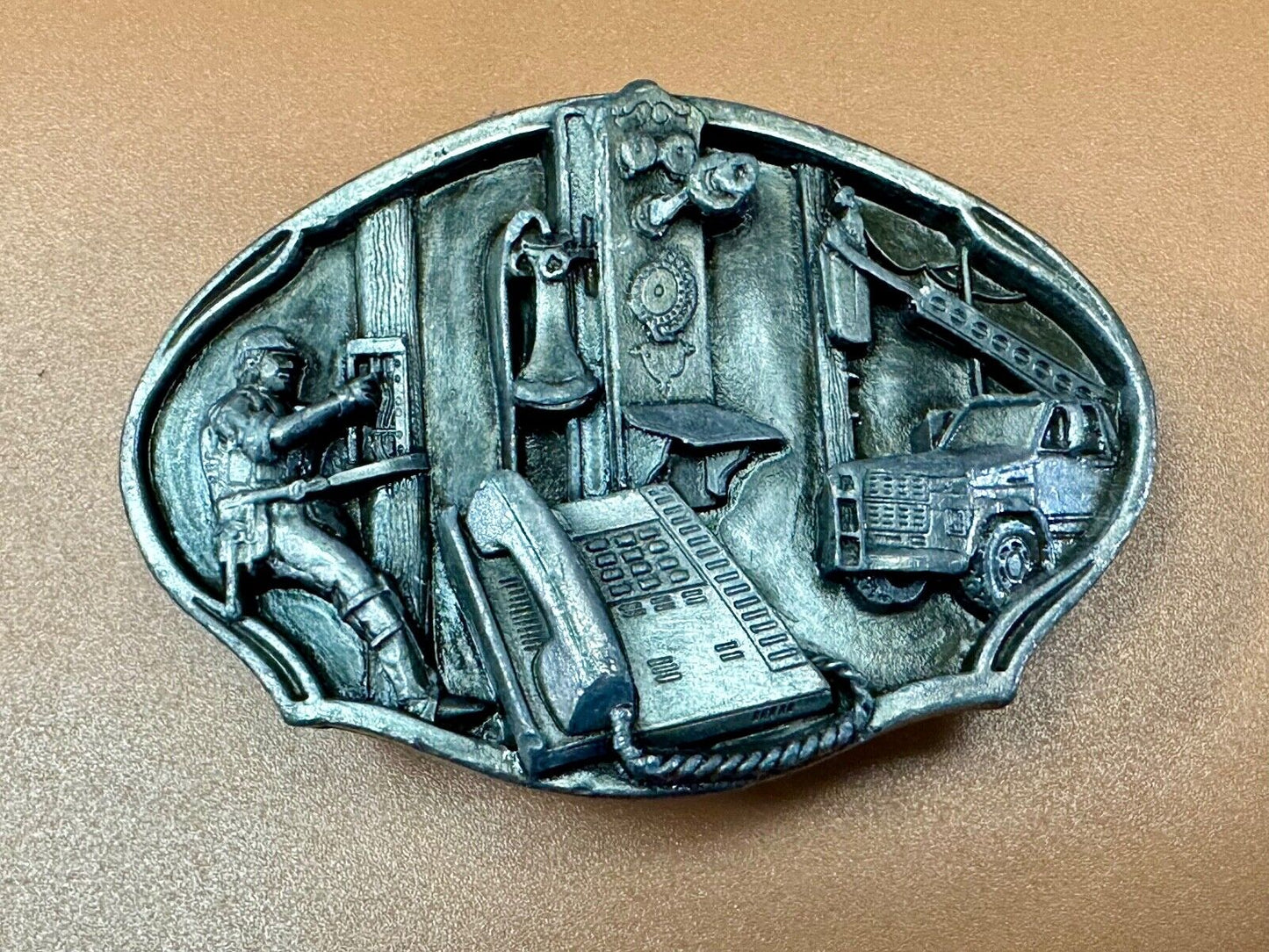 Telephone Linesmen pole climbers Telecommunication 89 Arroyo Grande belt buckle