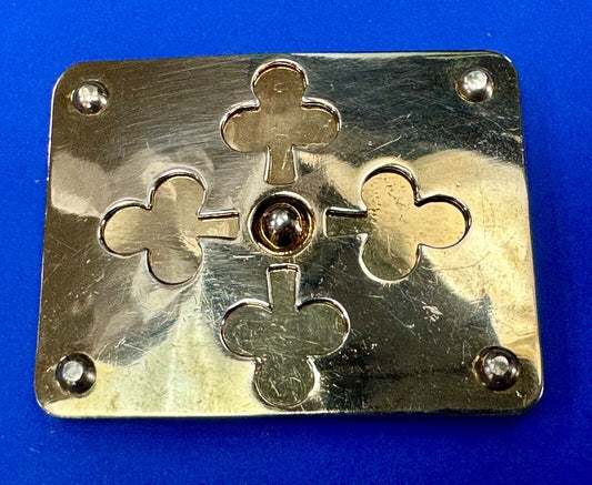Unique Iron Cross Emblem on gold tone dress vintage belt buckle