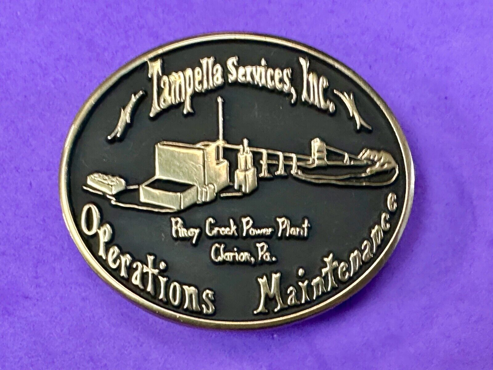 ACI Tampella Piney Creek Power Plant Clarion PA Operations Maint. belt buckle