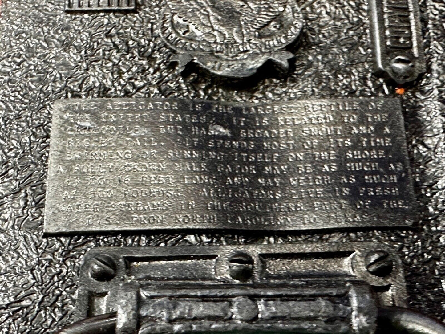 Alligator Crocodile Reptile Wildlife VTG 1988 Belt Buckle The Great American Co.