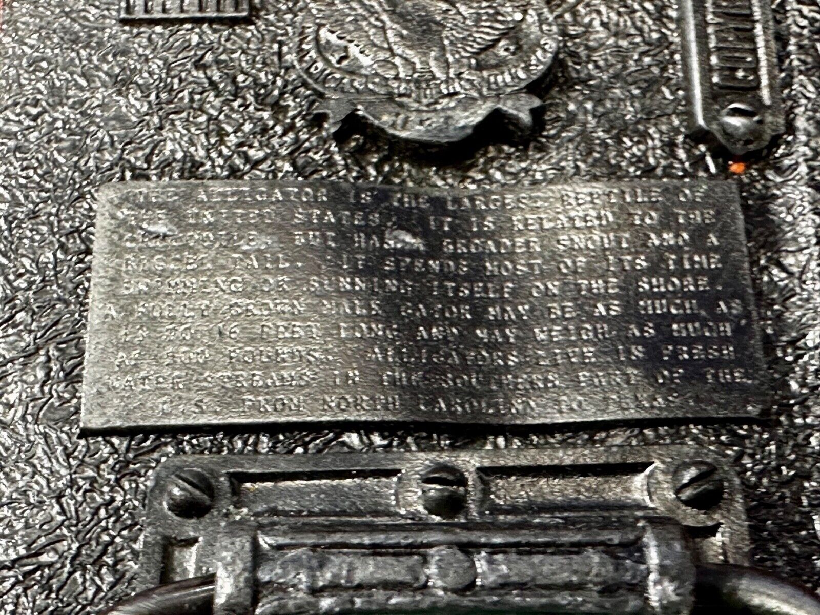 Alligator Crocodile Reptile Wildlife VTG 1988 Belt Buckle The Great American Co.