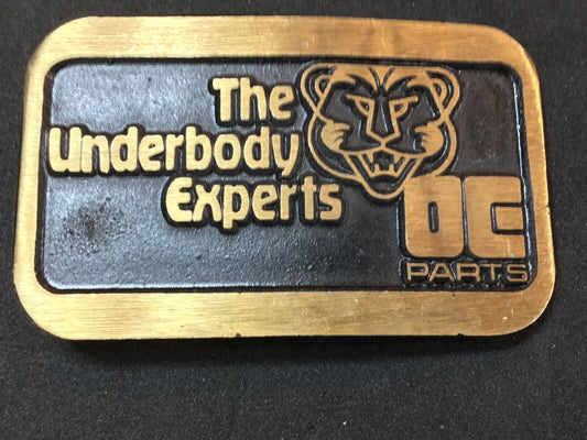 The Underbody Experts DE Parts auto car  logo Promo belt buckle by Dynabuckle 