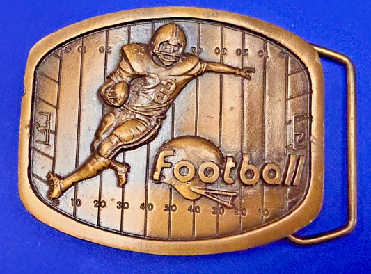American Sports Football Player Brass Tone VTG 1979 Indiana Metal Belt Buckle
