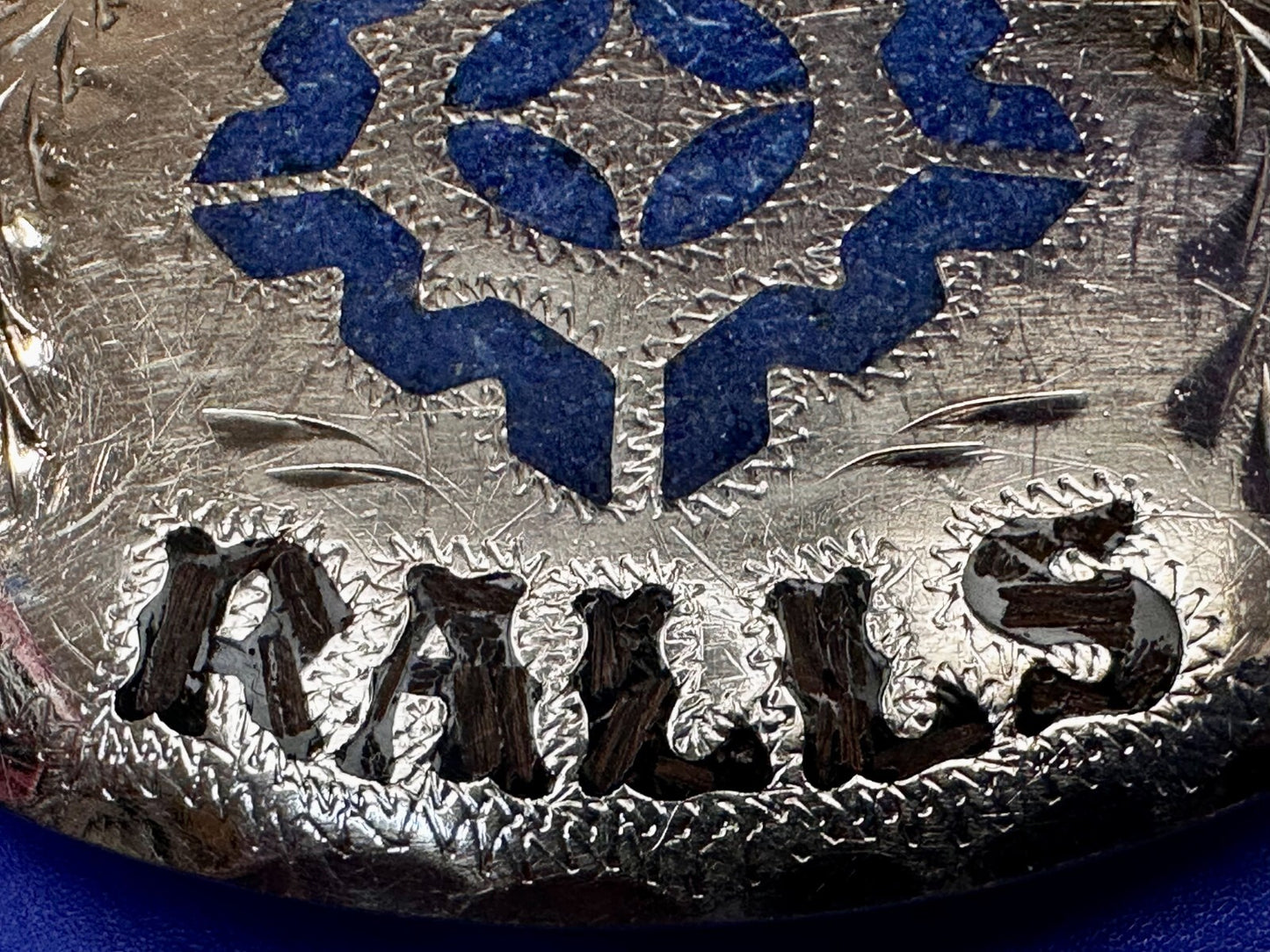 Art Ralls Abalone Shell Chip Inlaid Native American Indian Artisan Belt Buckle
