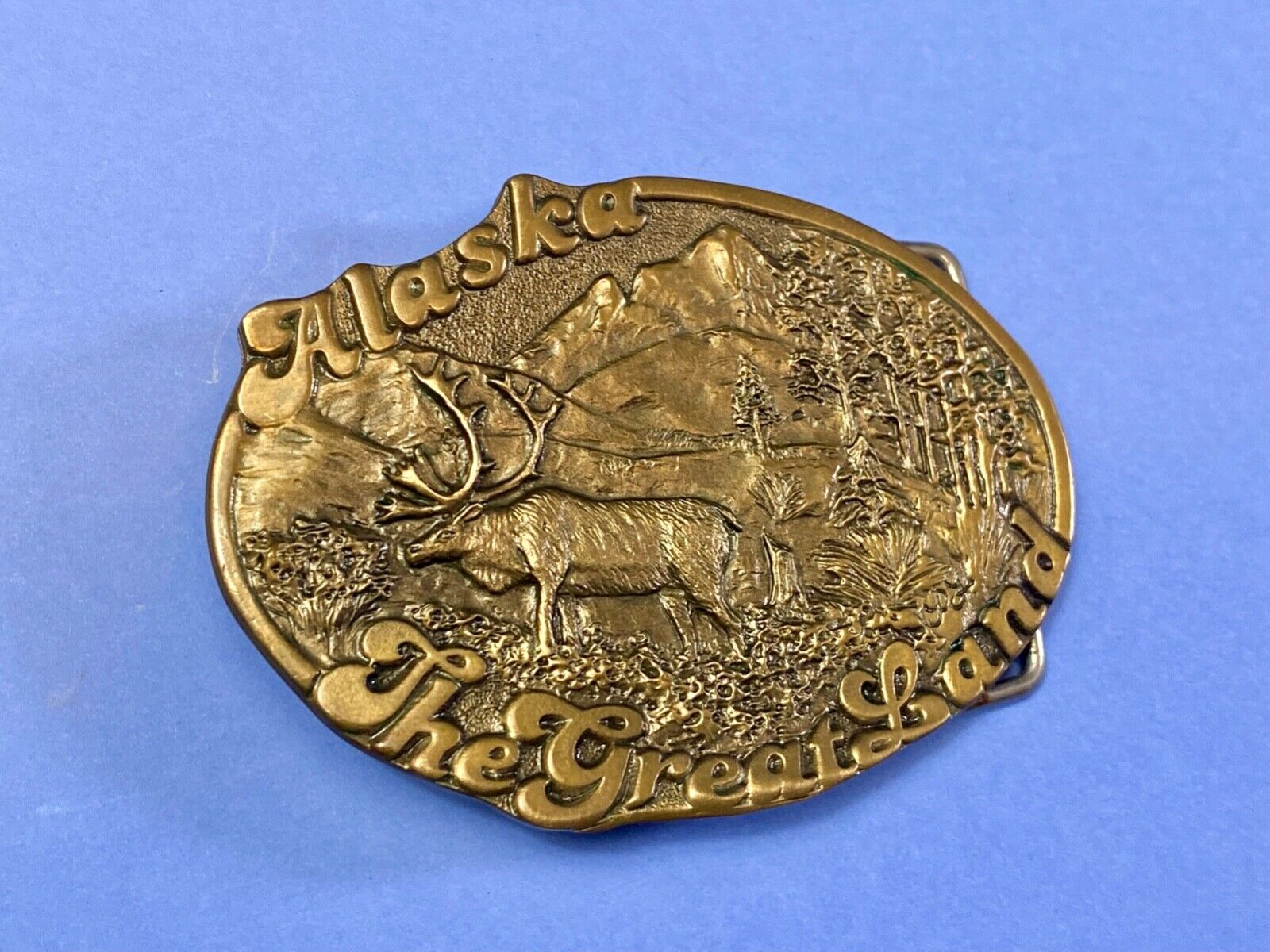 Alaska - The Great Land Vintage 1983 belt buckle - Alaska Frontier Arts LTD