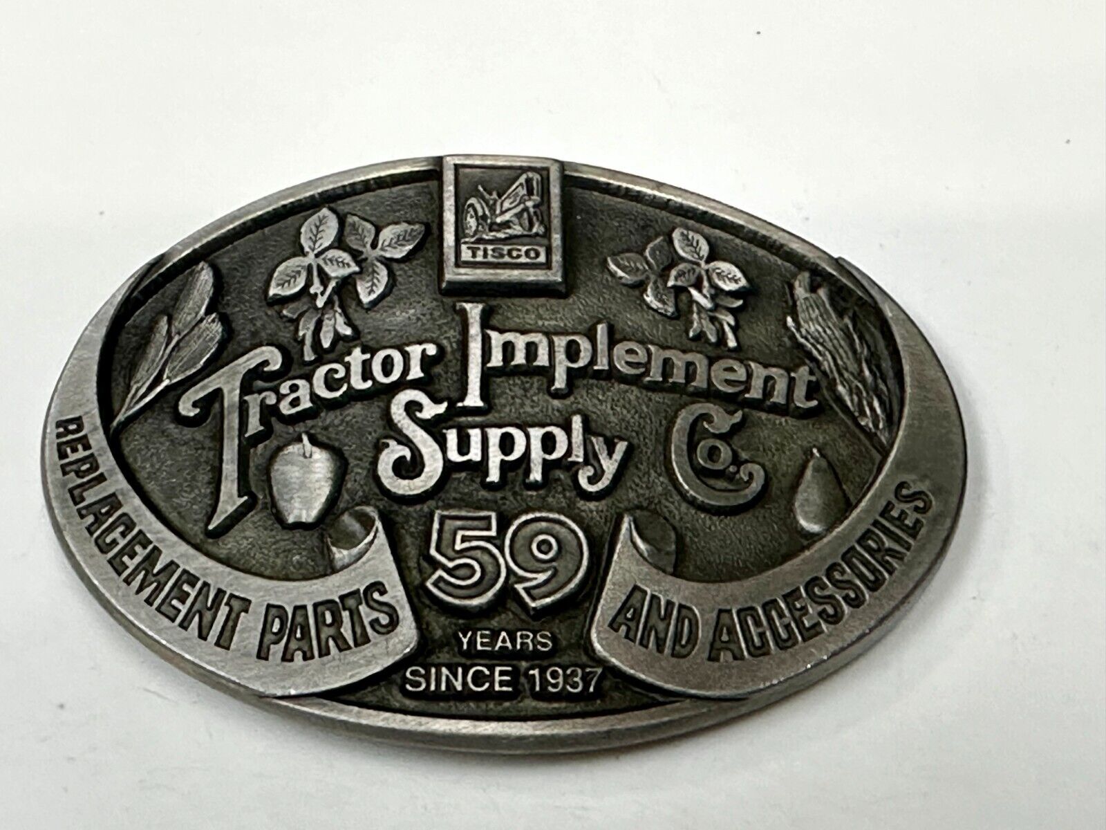 59 Years TISCO Tractor Implement Supply company Belt Buckle by Speccast