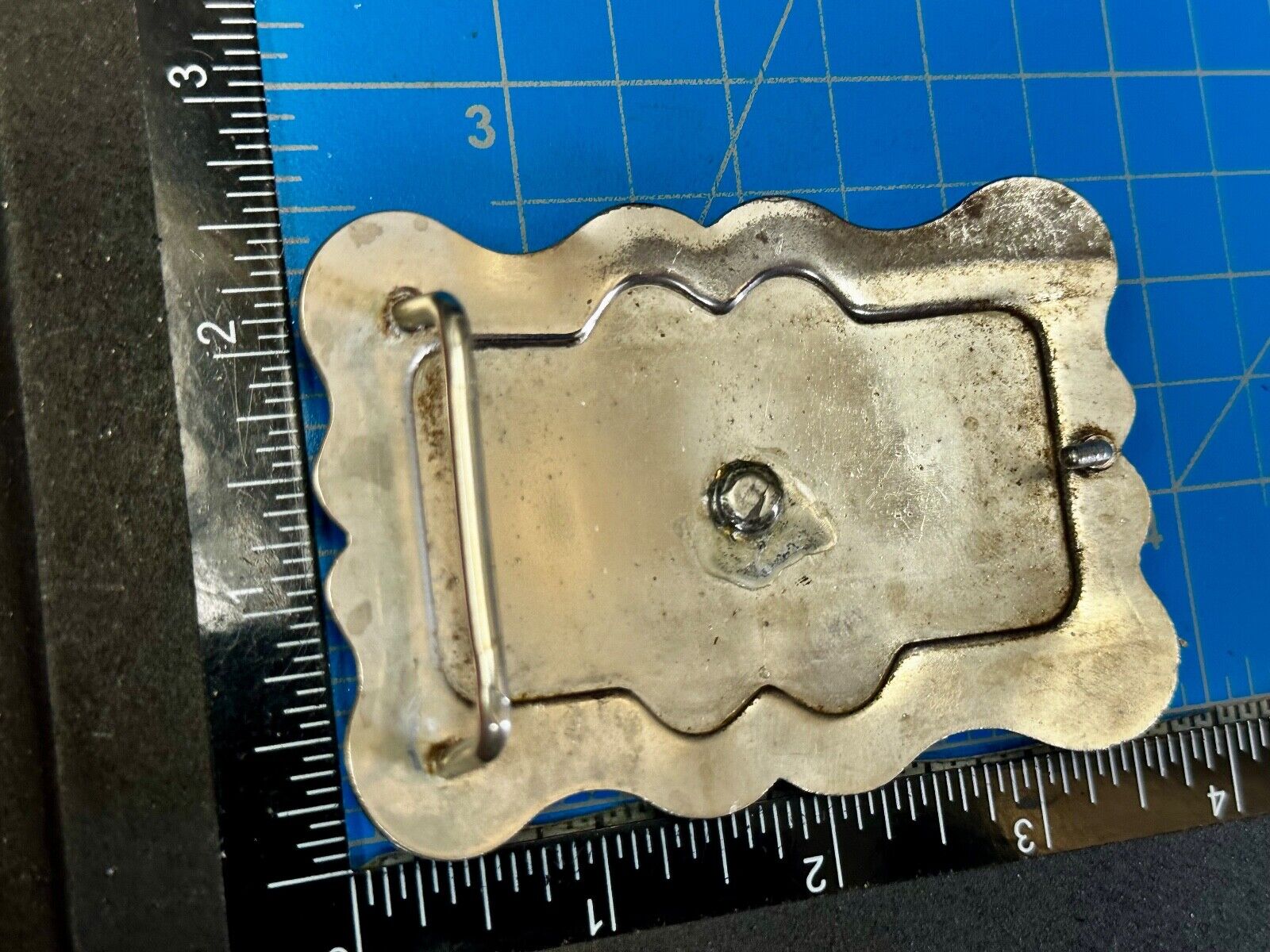 Vintage Horse Head Bust silver tone Floral Engraved Belt Buckle