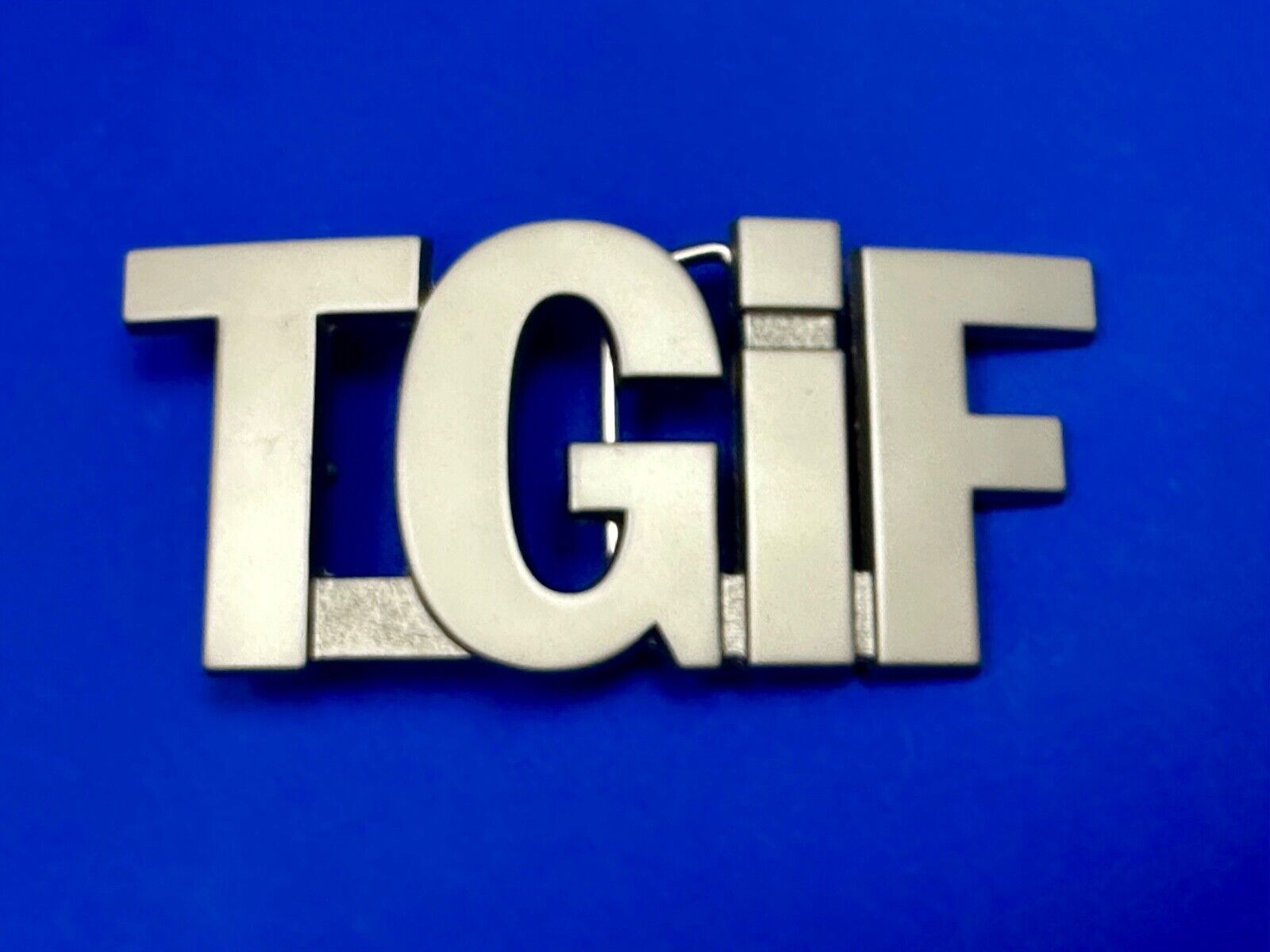 TGIF Thank God Goodness It’s Friday Block Letters Statement Novelty Belt Buckle