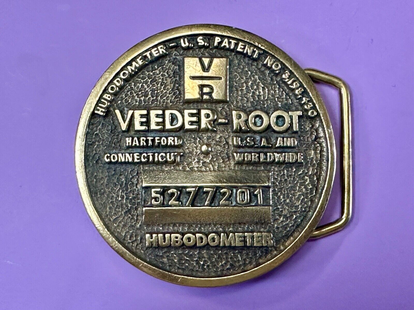 VEEDER-ROOT WHEEL END HUBODOMETERS Belt Buckle By Paul Rollins Associates