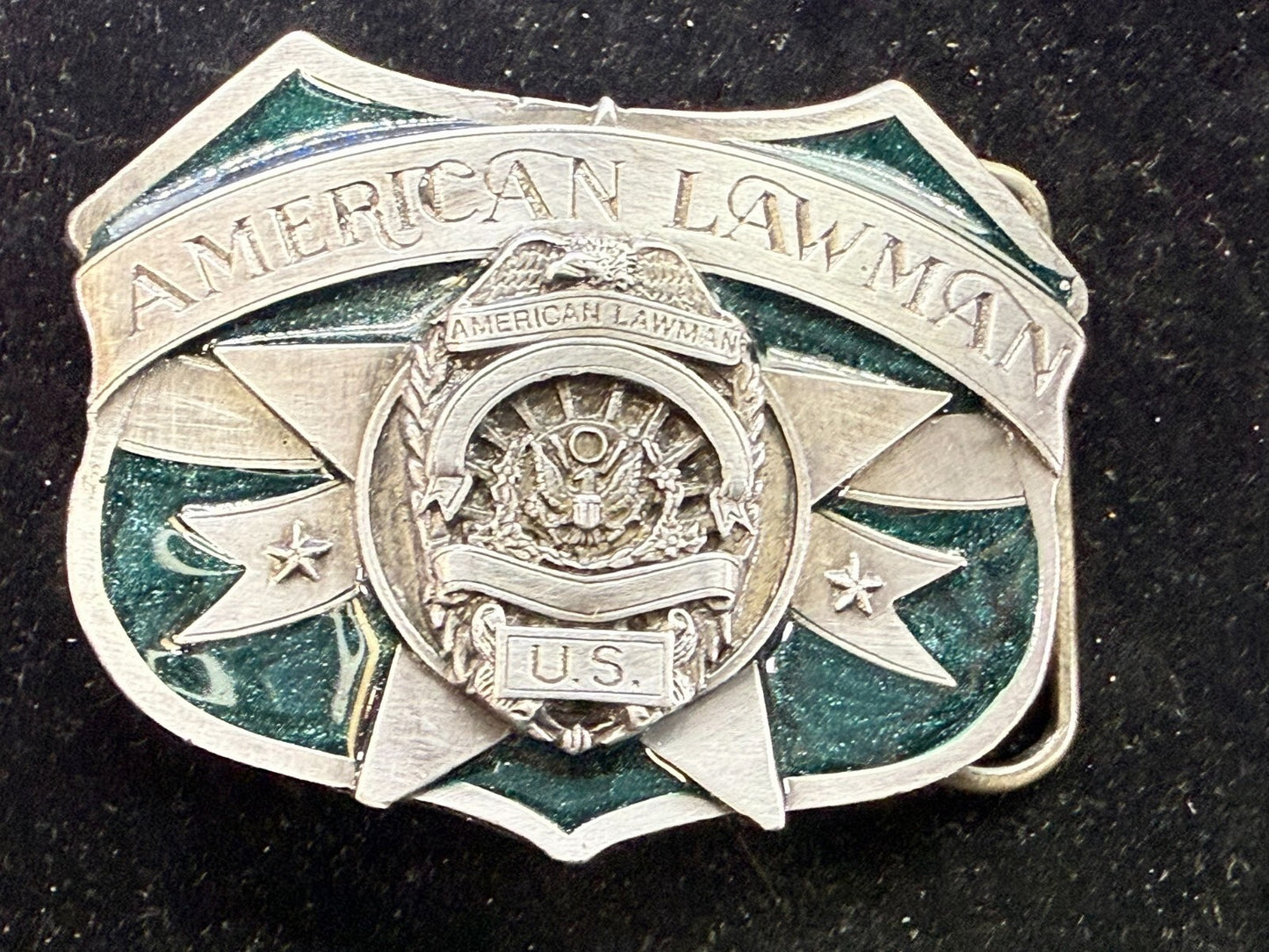 United States American Lawman To Served & Protect VTG 1986 Siskiyou Belt Buckle