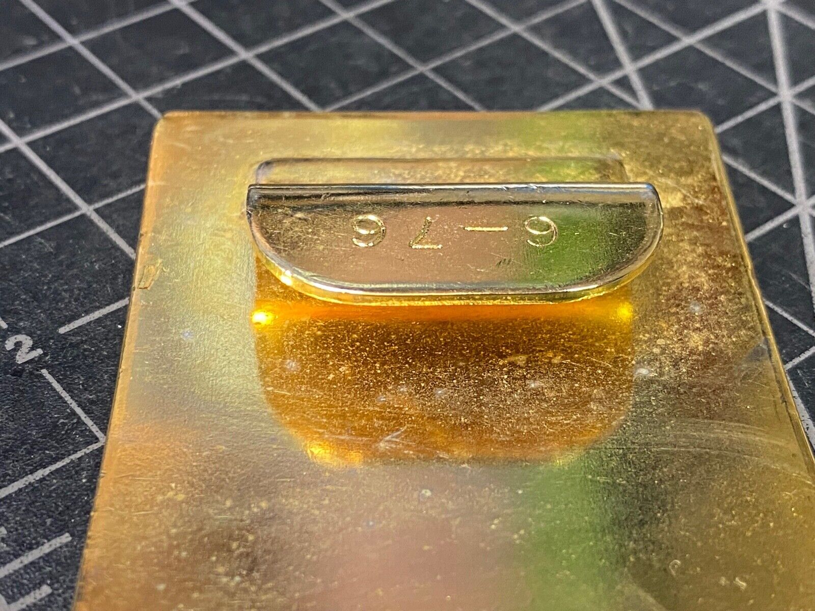 6-76 - USMC US Marines Military Open Face Smooth brass belt buckle