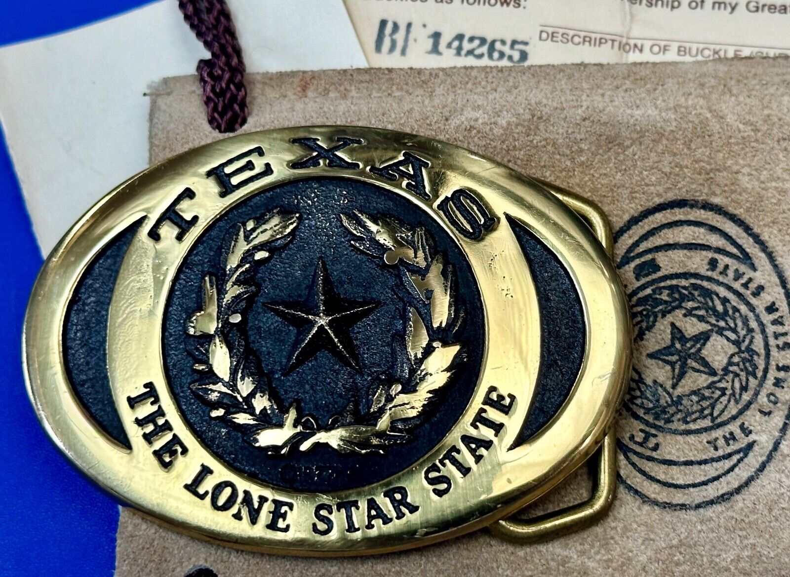 TEXAS THE LONE STAR STATE BELT BUCKLE - Heritage Mint LTD belt buckle w/ bag COA