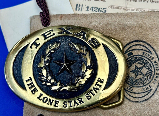 TEXAS THE LONE STAR STATE BELT BUCKLE - Heritage Mint LTD belt buckle w/ bag COA