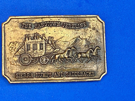 The Hangtown Jerkline - Sierra Humps And Saddlebacks Stagecoach Belt Buckle 