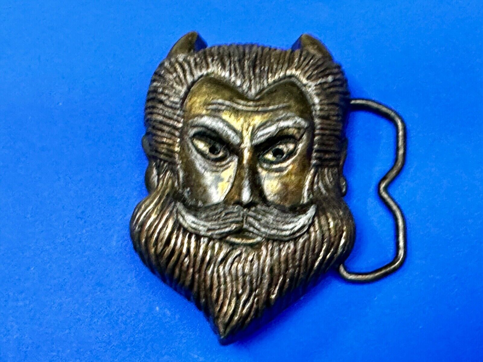 Bearded Devil Vintage  MBCI Fantasy Man Head Vintage 70s Belt Buckle