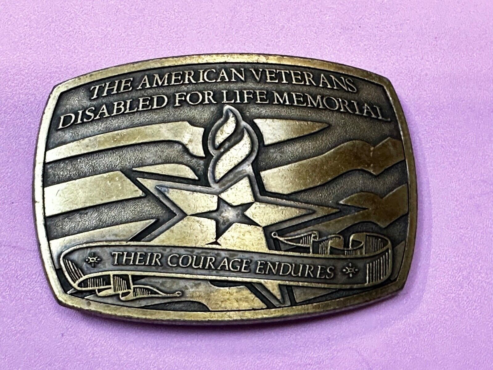 The American Veterans Disabled for life Memorial Commemorative Belt Buckle