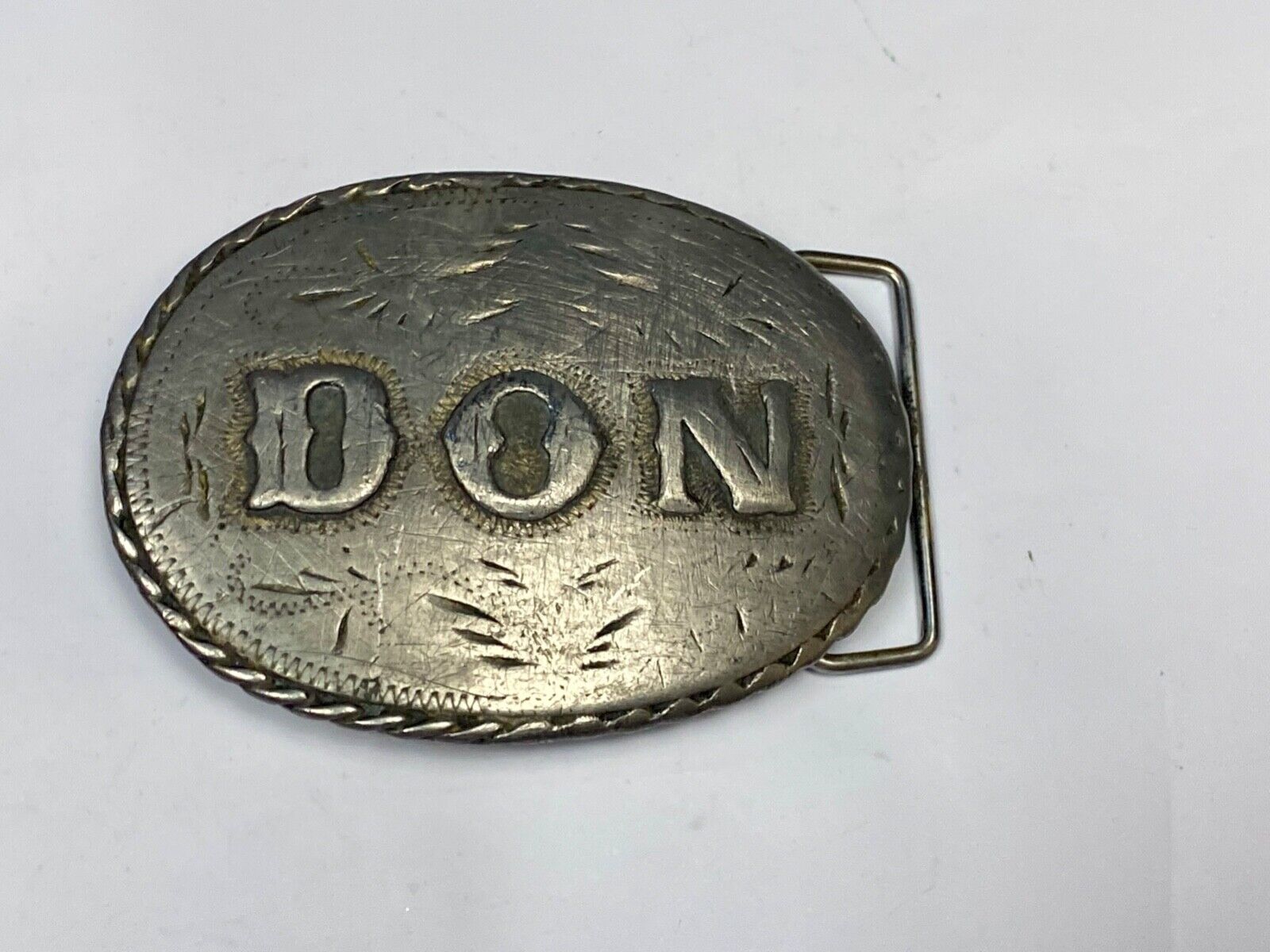 Vintage 1981 Name Don Western Oval Belt Buckle By Spec-Craft
