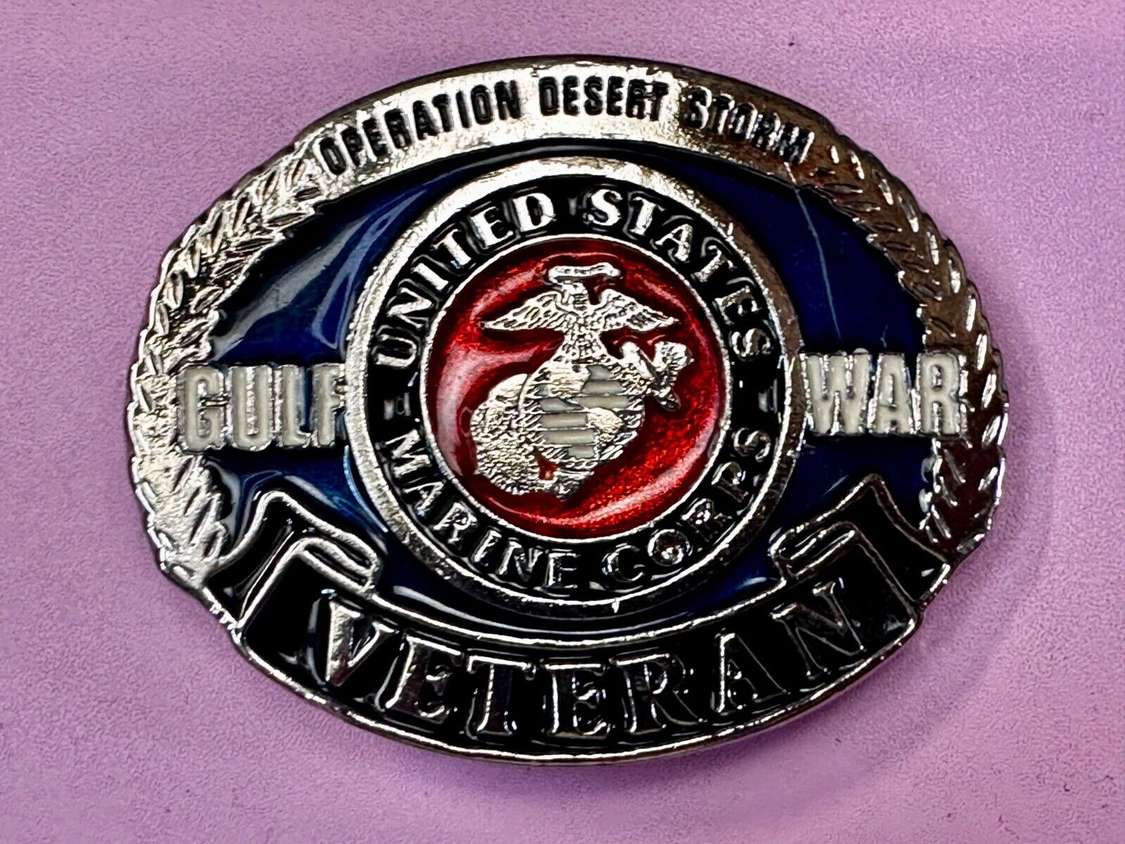 United States Marine Corp. Operation Desert Storm Gulf War Veteran Belt Buckle