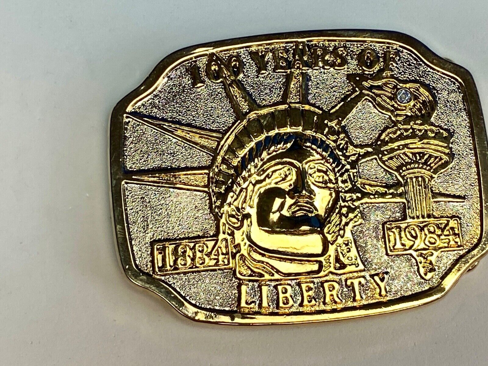 100 years of liberty - Lady Statue - God bless America belt buckle