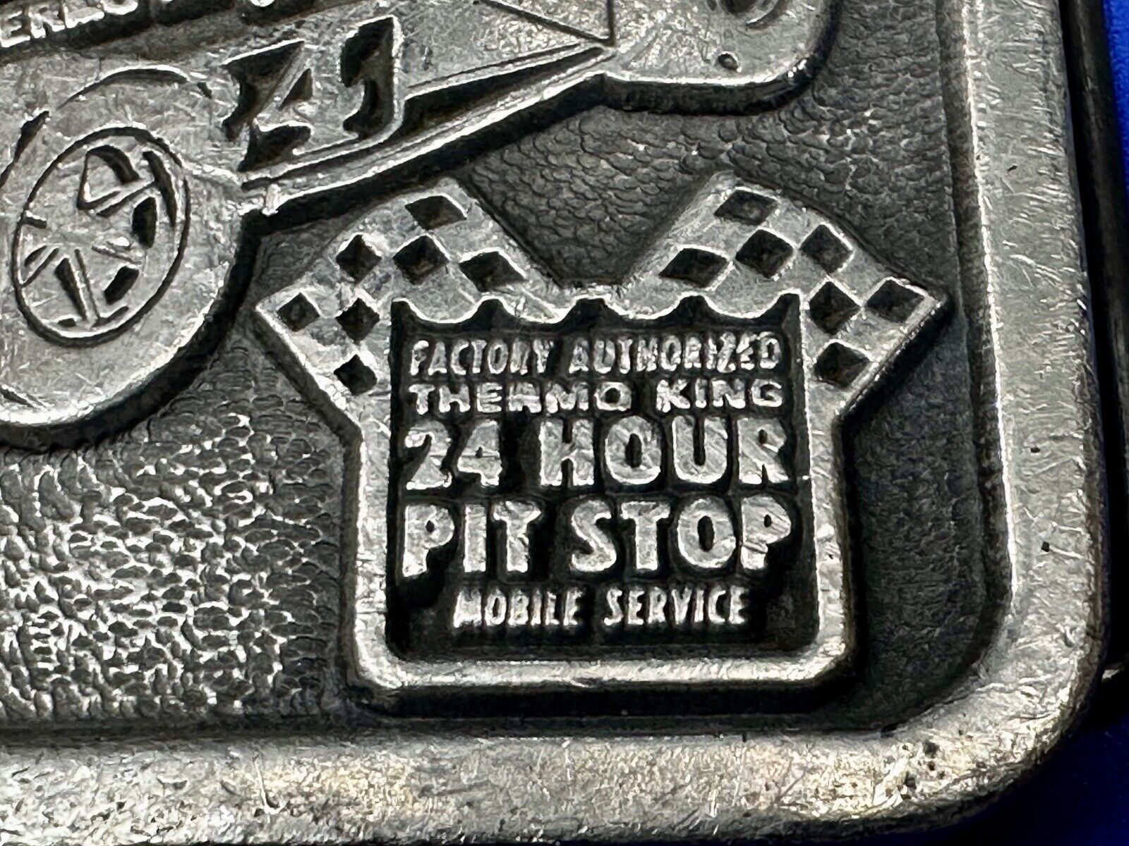 TK Thermo King - Indy Motor Speedway 24 hour pit stop Vintage Belt Buckle