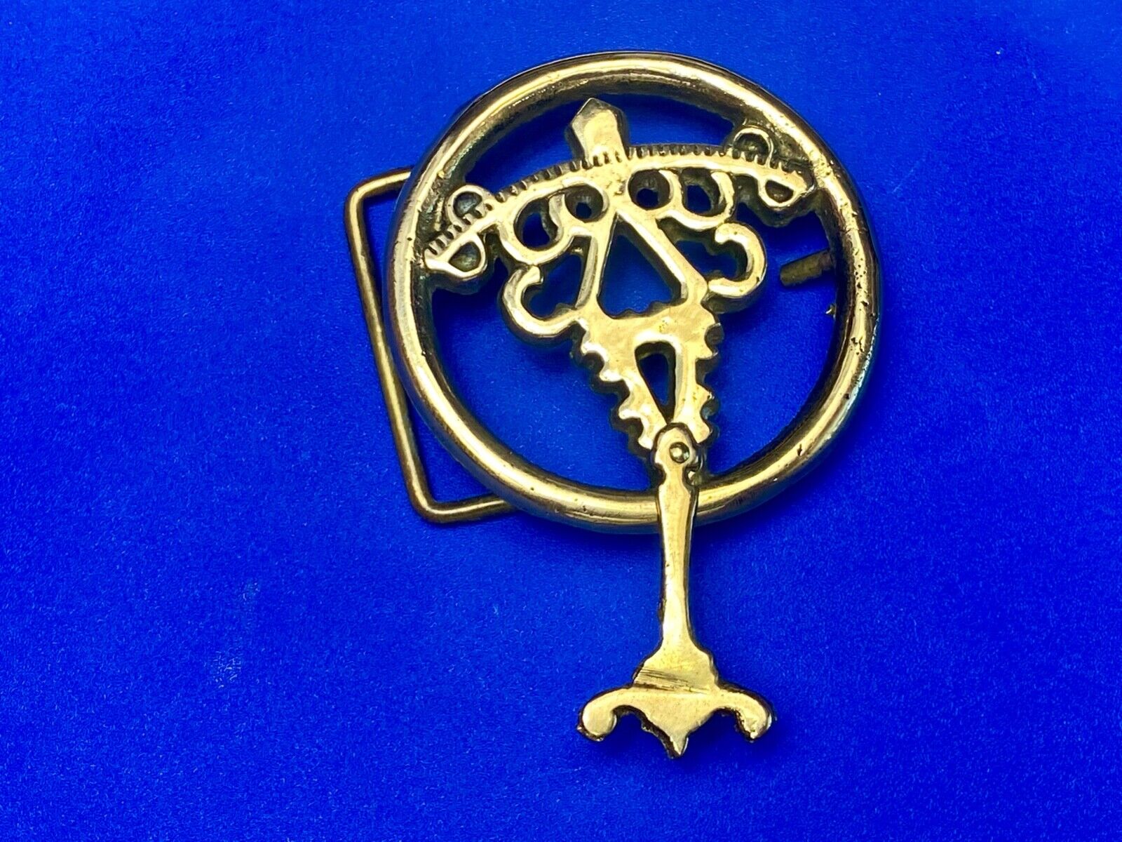 60's Hippy Moving Clock Pendulum Amazing! solid brass belt buckle
