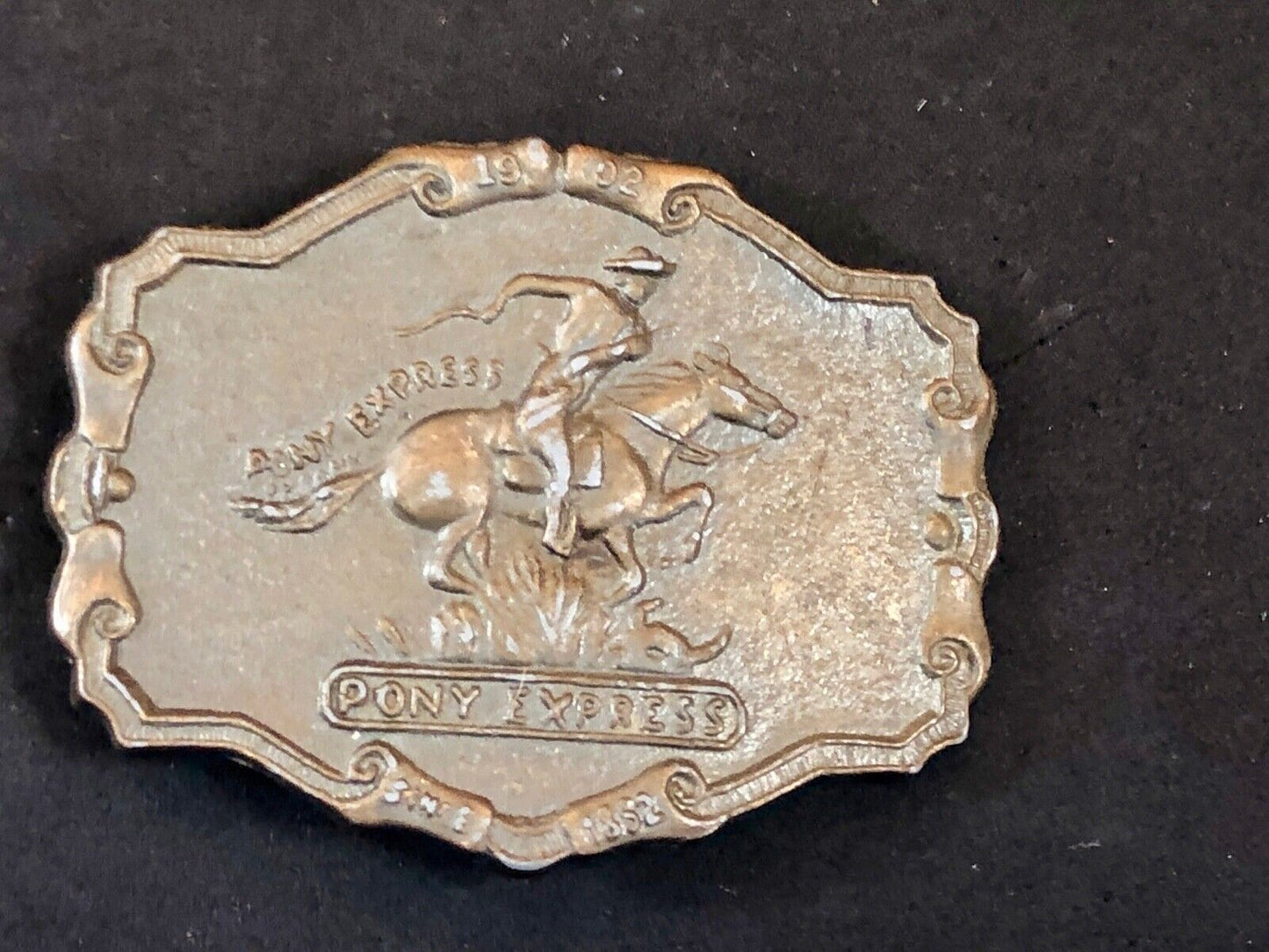 The Historic Providence Mint Pony Express Horse Rider Western Framed Belt Buckle