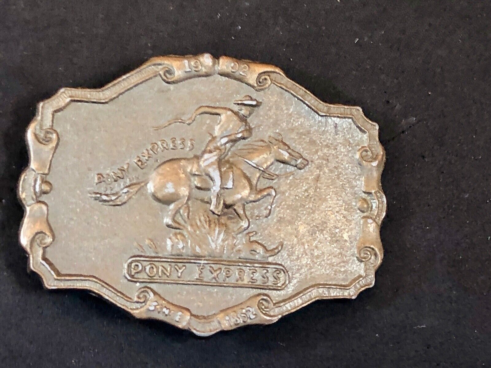 The Historic Providence Mint Pony Express Horse Rider Western Framed Belt Buckle