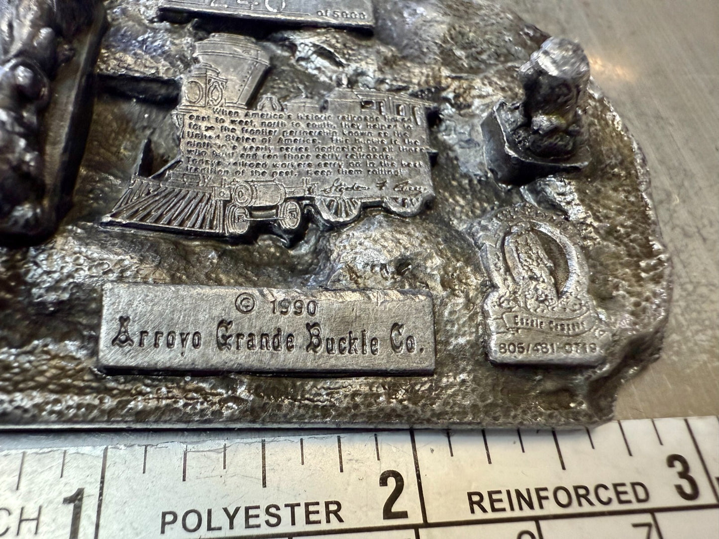 American Railroad Commemorative Locomotive Train 1990 Arroyo Grande Belt Buckle