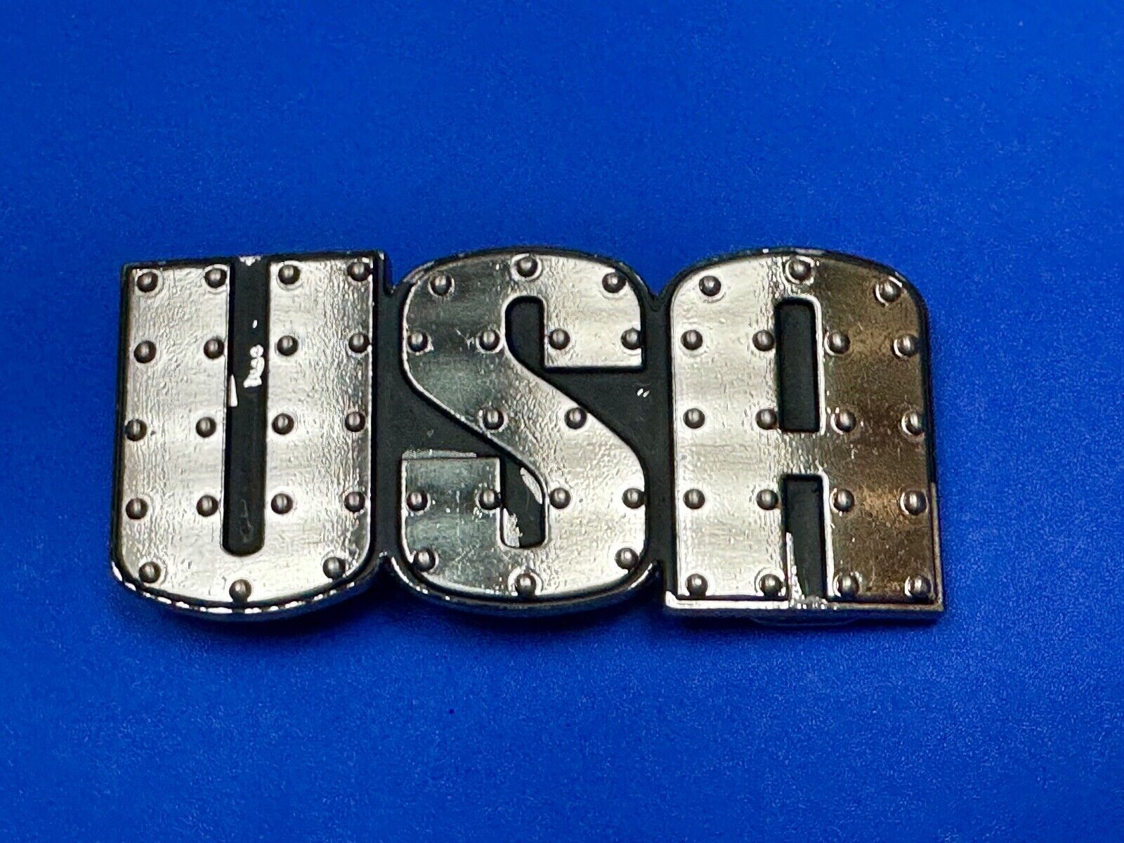 USA - Patriotic Cutout Letters America Proud Statement Crome Brand belt buckle