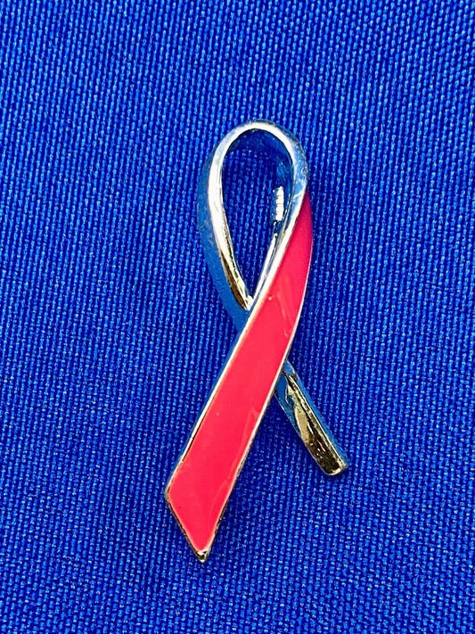 Vintage Hot Pink Enamel Ribbon Silver Tone Brooch Lapel Pin Signed NRT