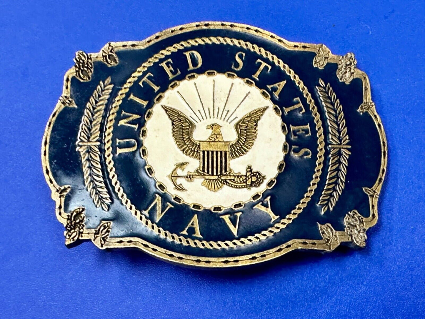 United States Navy Eagle Seal Vintage 1999 Commemorative Belt Buckle B.B. INC