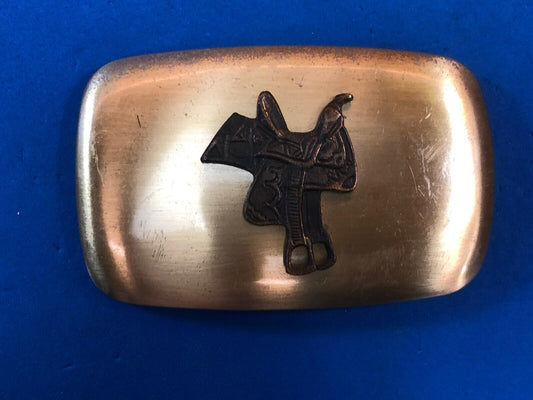 Vintage Chambers Belt Buckle Company Horse Saddle 