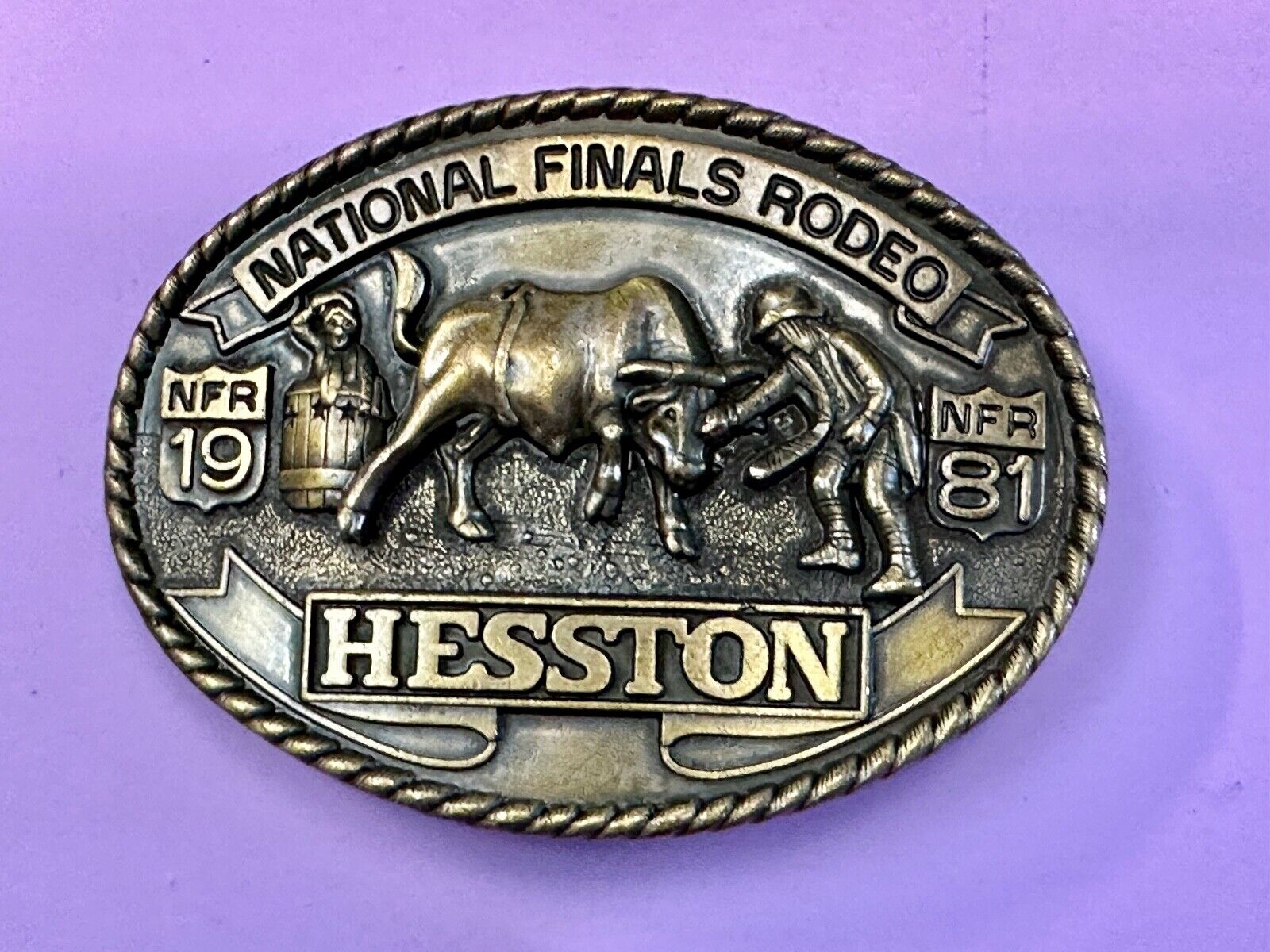 1981 Hesston National Finals Rodeo NFR Limited Edition Collectors Belt Buckle