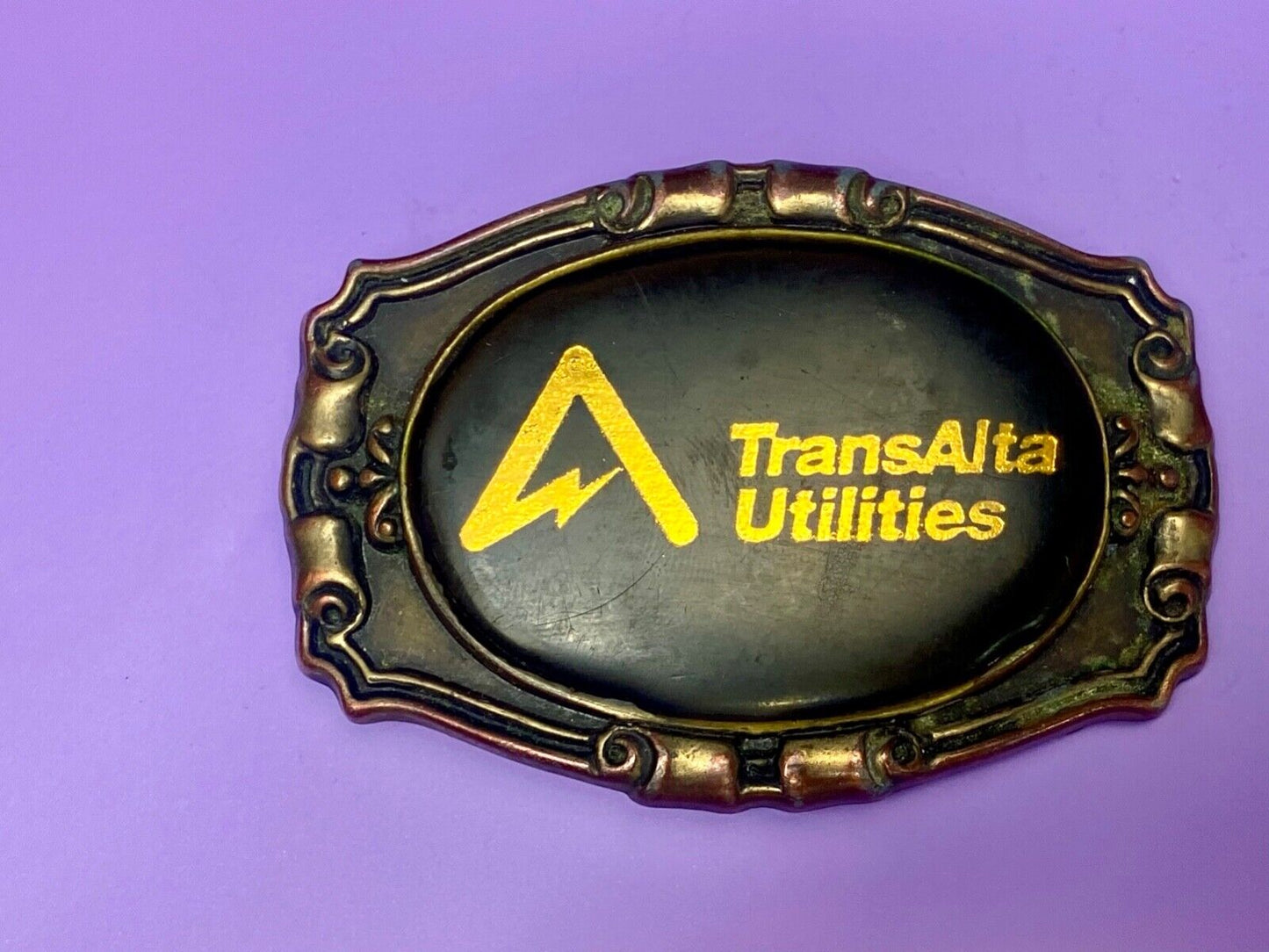 Trans Alta Utilities company western framed shipping co belt buckle