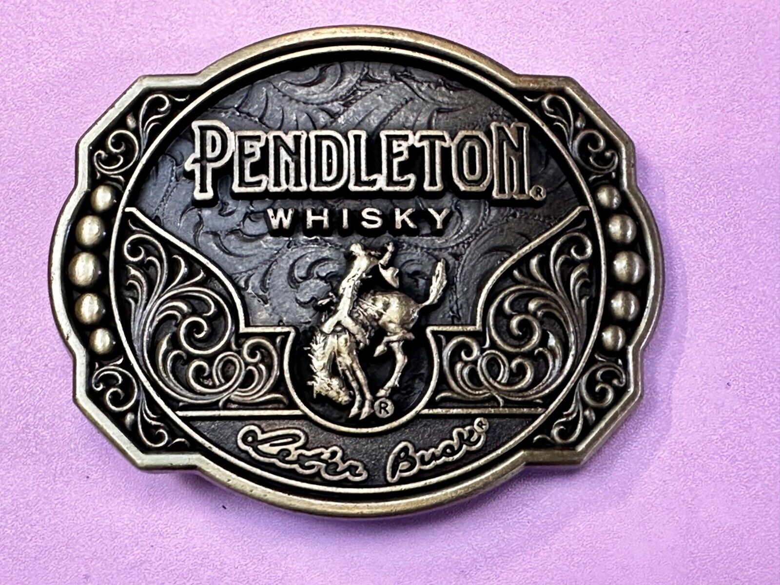 2024 Pendleton Whiskey Let'er Buck Rodeo Cowboy Montana Silversmiths Belt Buckle