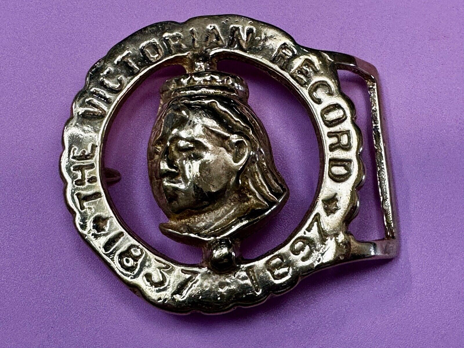 The Victorian Record Queen Victoria Royalty Horse Medallion Belt Buckle