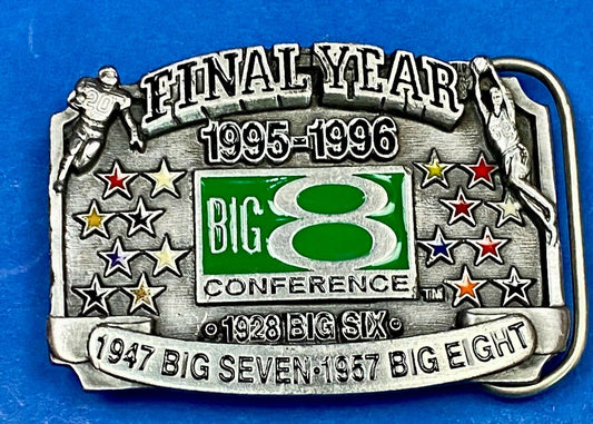 Big 7 Big 8 Conference 1995 - 1996 The Final Years Football History Belt Buckle