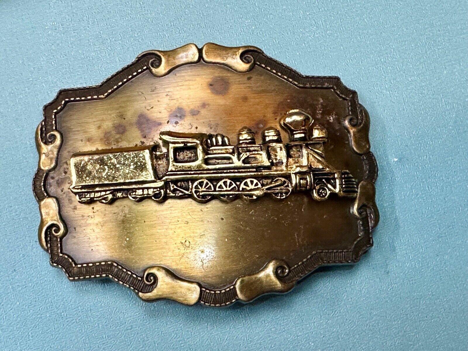 70's Raintree Steam Locomotive Belt Buckle Vintage Collectors RR Railroad Trains
