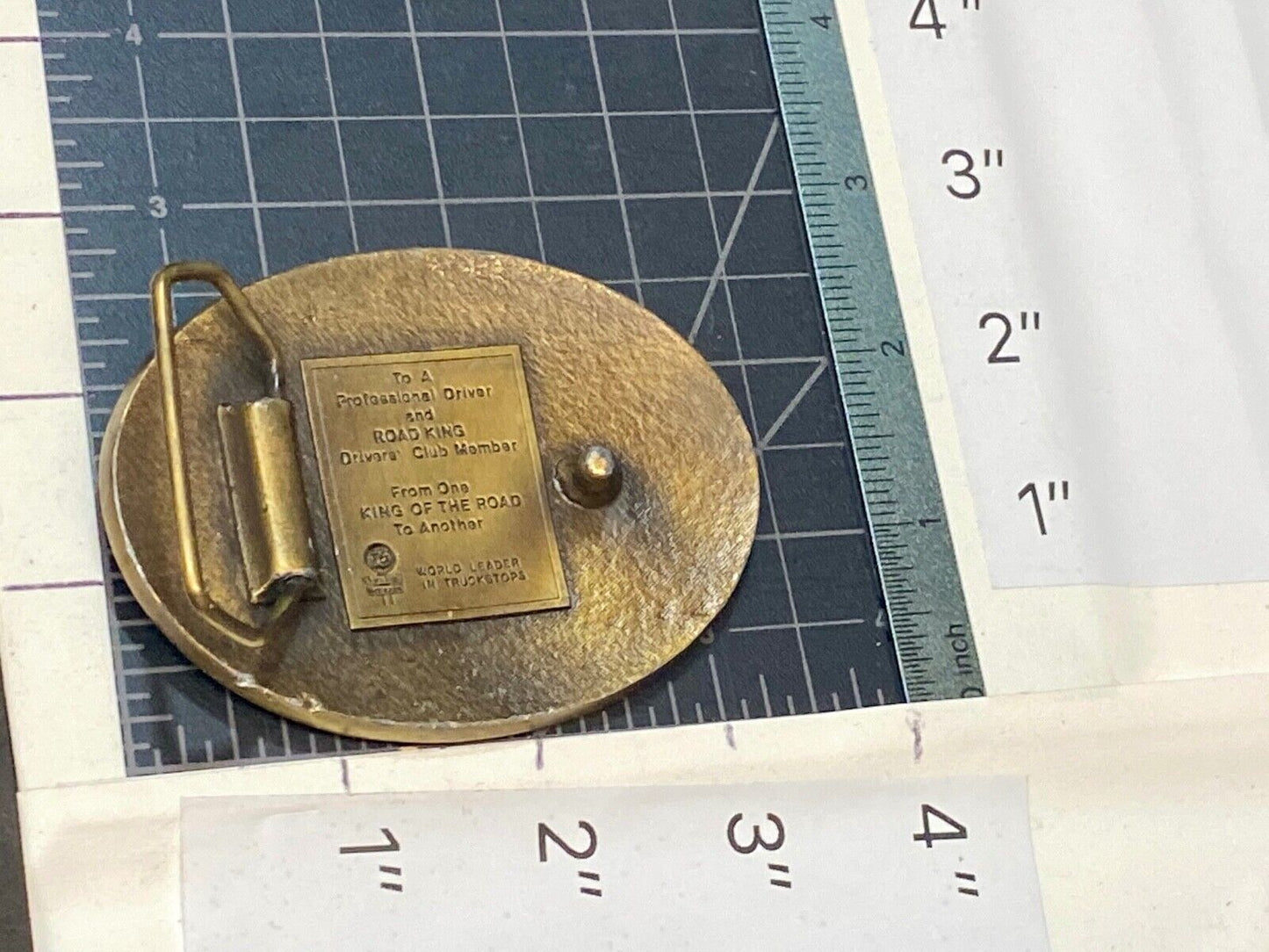To a Professional Driver - ROAD KING, lions head belt buckle Philips 76 station